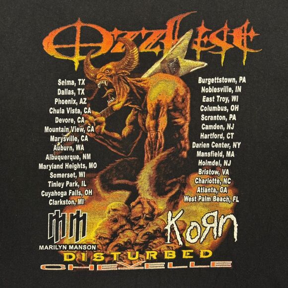 Vintage Ozzfest T-Shirt 2003 Mens XL Ozzy Korn Marilyn Manson Disturbed Y2K - XL - Picture 4 of 9